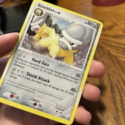 Pokemon Shieldon DP08 Diamond and Pearl Holo Promo SWIRL MP/LP - Image 2
