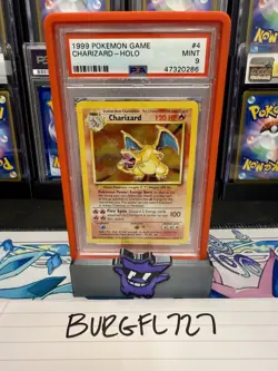 1999 Pokemon Base Set Unlimited Holo #4 Charizard PSA 9 - Image 1