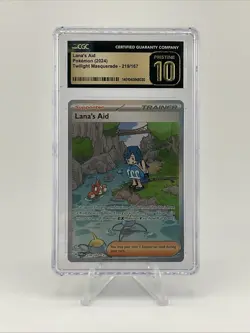 Pokemon TCG: 2024 Twilight Masquerade Lana's Aid SIR 219/197 CGC Pristine 10 - Image 1