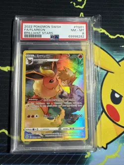 2022 Pokemon Brilliant Stars - FLAREON TRAINER FULL ART TG01/TG30- PSA Mint 8 - Image 1