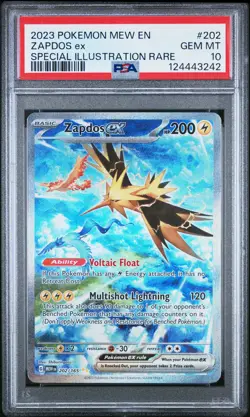 2023 POKEMON MEW EN-151 SPECIAL ILLUSTRATION RARE #202 ZAPDOS EX PSA 10 - Image 1