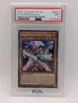 Yu-Gi-Oh! Evil Twins Ki-Sikil & Lil-La Collector's Rare - GEIM-EN017 - PSA 9 - Image 1