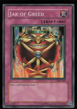 Jar of Greed LON-047 Super Rare Labyrinth of Nightmare Unlimited Yu-Gi-Oh - Image 1