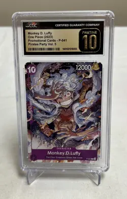 One Piece TCG Monkey D Luffy CGC 10, Promo Pirates Party Vol. 5 P-041 2023 (1) - Image 1