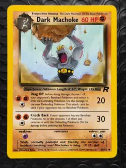 Dark Machoke 40/82 Base Set Series Team Rocket Uncommon Stage 1 Pokemon Card NM - Image 1