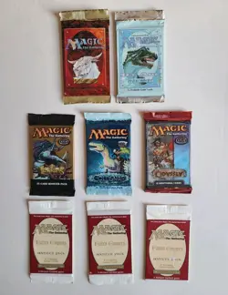 MTG Lot of 8 Vintage Magic Booster Packs 4th Edition, Ice Age, Fallen Empires ++ - Image 1