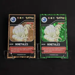 Ninetales (038) 2024 Pokemon Pokedex Black Gold Heart Holo and Green Cracked Ice - Image 1