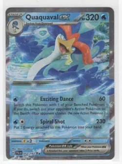 #52 Quaquaval ex 2023 Paldea Evolved Double Rare Holo - Image 1