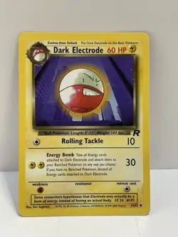 Pokemon WOTC TCG Vintage Dark Electrode 34/82 Team Rocket Regular LP - Image 1