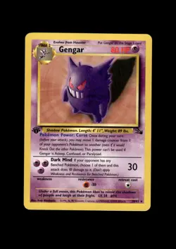 1999 Pokemon Fossil 1st Edition: # 20 Gengar Non Holo NR-MINT - Image 1