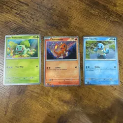 Pokemon TCG Charmander Bulbasaur Squirtle 151 Blk Star Promos 2023 FULL SET NM - Image 1