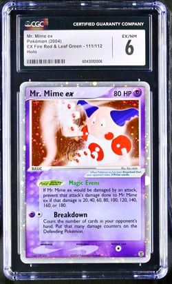 Pokemon MR. MIME EX #111/112 FireRed & LeafGreen Holo Ultra Rare - CGC 6 - EX/NM - Image 1