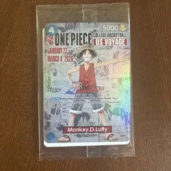 RARE! Bandai Monkey.D.Luffy P-055 One Piece College Basketball US Voyage Card - Image 1