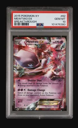 PSA 10 - Mewtwo EX 62/162 Breakthrough 2015 Graded Pokemon Card - Image 1