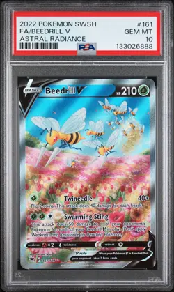 2022 POKEMON SWORD & SHIELD ASTRAL RADIANCE #161 FULL ART/BEEDRILL V PSA 10 - Image 1