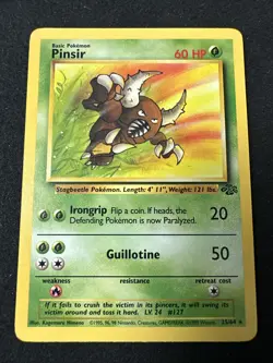 Pinsir - 25/64 - Rare Non-Holo WOTC TCG-Jungle Pokemon Card LP - Image 1