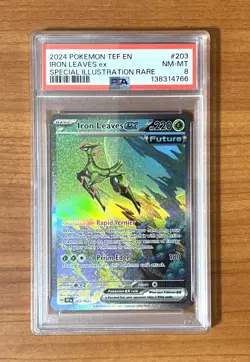 Pokemon, Temporal Forces, Iron Leaves EX SIR #203/162, PSA 8 - Image 1
