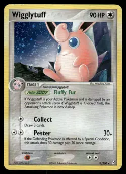 Pokemon Cards Wigglytuff 13/100 Crystal Guardians Holo Rare LP - Image 1