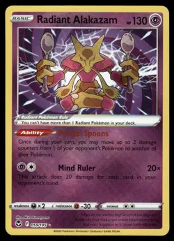 Pokemon Cards Radiant Alakazam 059/195 Silver Tempest Radiant Rare NM - Image 1