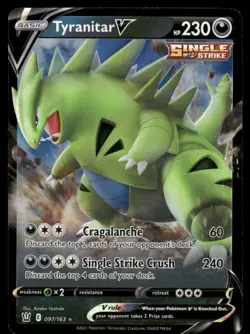 Pokemon Cards Tyranitar V 097/163 Battle Styles Holo Rare V NM - Image 1