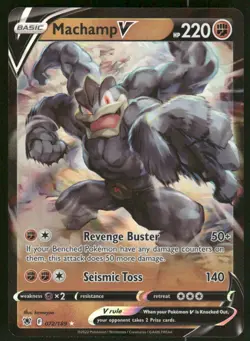 Pokemon Cards Machamp V 072/189 Astral Radiance Holo Rare V NM - Image 1