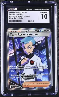 Team Rocket's Archer *CGC 10* Ultra Rare *Destined Rivals* #223 * Pokemon - Image 1