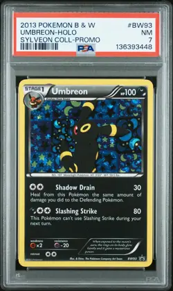 2013 POKEMON B&W PROMO SYLVEON COLL #BW93 UMBREON-HOLO PSA 7 - Image 1