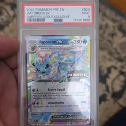 Pokemon Vaporeon ex 023/131 Prismatic Evolutions Promo Holo Misc Cards PSA 9 - Image 1
