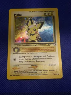 Pichu 12/111 Holo Neo Genesis English Pokemon Card - Lightly Played" (LP) - Image 4