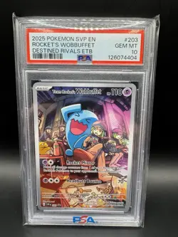 Team Rocket's Wobbuffet 203 Pokemon: Scarlet & Violet Promo Cards PSA 10 - Image 1