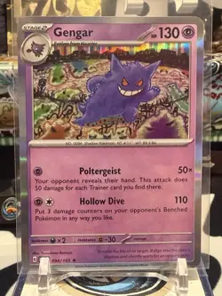 💥 Gengar # 094/165 Holo Rare - Scarlet And Violet 151 Pokemon Card - Image 1