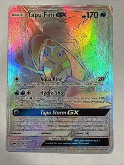 Pokemon TCG Tapu Fini GX Holo Card Burning Shadows 152/147 Secret Rare LP - Image 1