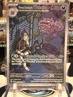 Team Rocket's Weezing 199/182 Illustration Rare Holo Destined Rivals Pokemon NM - Image 1