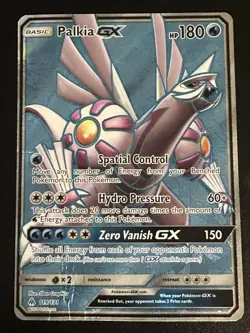 Palkia GX 119/131 Pokemon Forbidden Light Ultra Rare Full Art Holo Water Damage - Image 1