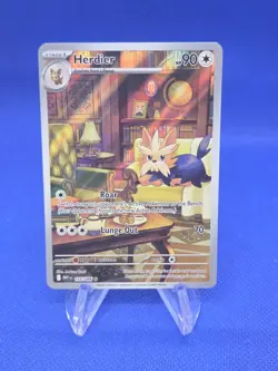 Pokemon SV White Flare Herdier 155/086 Illustration Rare IR NM - Image 1