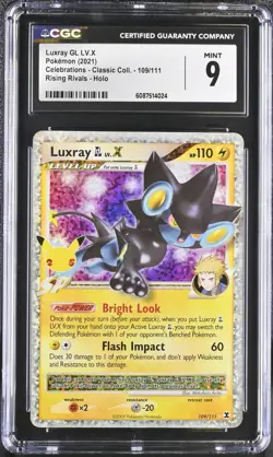 2021 Pokemon Celebrations Luxray GL LV.X 109/111 Classic Coll CGC 9 Mint - Image 2