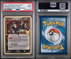 Pokemon Greninja Gold Star SWSH144 Celebrations ETB Black Star Promo PSA 9 - Image 3