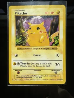 1999 POKEMON GAME 58 PIKACHU RED CHEEKS-SHADOWLESS - Image 1