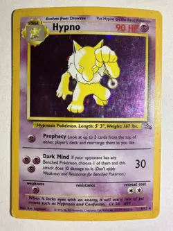 Pokemon TCG Hypno 8/62 Fossil Unlimited Holo Rare - MP - Image 1