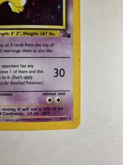 Pokemon TCG Hypno 8/62 Fossil Unlimited Holo Rare - MP - Image 5