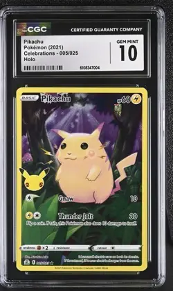 Pikachu *CGC 10* Holo *Celebrations* #5 *2021* Pokemon - Image 1