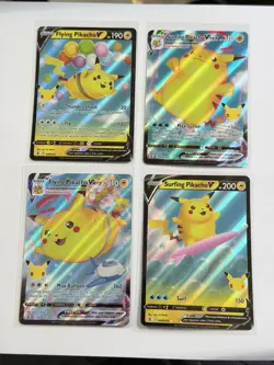 Celebrations Pikachu Pokemon TCG -VMAX V Surfing and Flying 006 007 008 009 /025 - Image 1