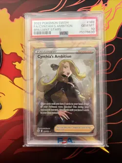 2022 POKEMON BRILLIANT STARS CYNTHIA'S AMBITION ENGLISH 169/172 PSA 10 GEM MINT - Image 1