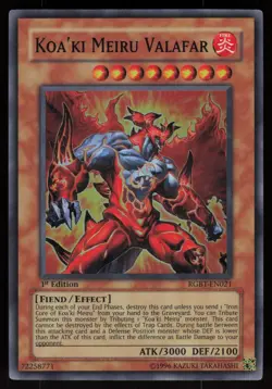 Koa'ki Meiru Valafar RGBT-EN021 Super Rare Raging Battle 1st Edition Yu-Gi-Oh - Image 1