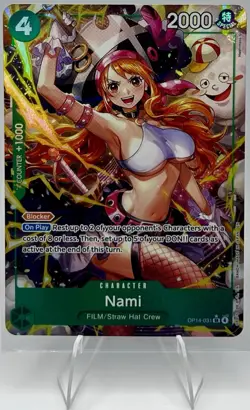 One Piece TCG Nami OP14-031 Special Art Holo Character Blocker NM - Image 1