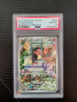 Pokemon Charmander TCG Card 044 Obsidian Flames ETB Promo PSA 10 Gem Mint - Image 1