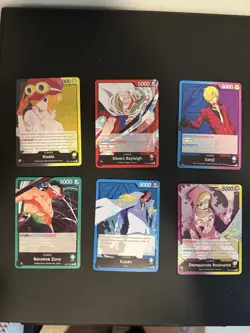 One Piece CCG: OP-12 Base Leader Cards Set (6 cards) - Image 1
