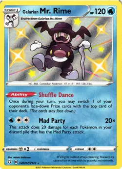 Pokemon TCG Galarian Mr. Rime Shining Fates Holo Rare Card SV021/SV122 NM - Image 1