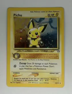 Pichu Pokemon Card Neo Genesis 12/111 Holo Rare LP - Image 1