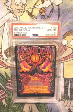 MTG LTR Mount Doom Borderless Poster PSA 10 Gem Mint Pop 21 LOTR - Image 1